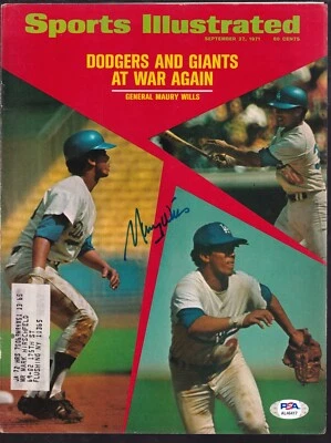 Maury Wills Autographed September 27 1971 Sports Illustrated Cover Only PSA/DNA - Image 1 of 3