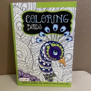 Bendon Adult Coloring Book Coloring Birds 14 Tear and Share Pages NEW - Bild 1 von 6
