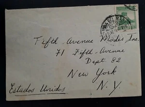 1941 Chile Cover ties 40c green stamp cancelled Viña del Mar to New York - Picture 1 of 2