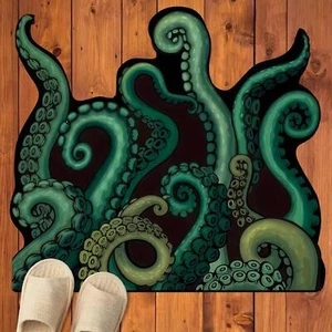 Cute Green Octopus - Shaped Non - Slip Bath Mat - for Bathroom & Bedroom - Picture 1 of 7