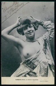 Mujer desnuda famosa prostituta casco de oro antiguo siglo 1900 fotograbado francés postal - Imagen 1 de 2