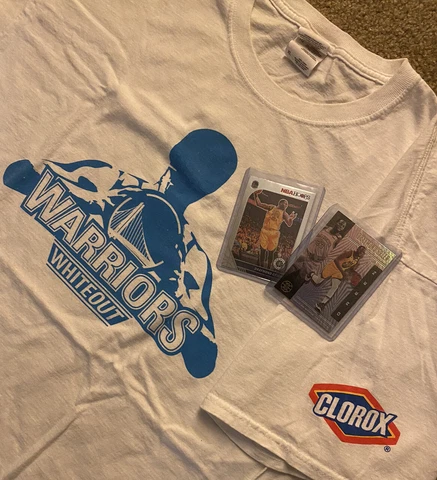 Golden State Warriors T Shirt  XL WhiteOut Panini Draymond Green NBA Hoops Cover