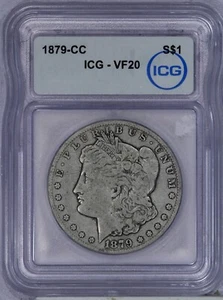 1879-CC Morgan Silver Dollar $1 ICG VF20 - Picture 1 of 2