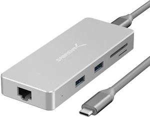 SABRENT 9 in 1 HDMI 2.0 4K 1 Gbps Ethernet USB 3.1 PD USB 2.0 Micro SD USB-C Hub - Picture 1 of 7