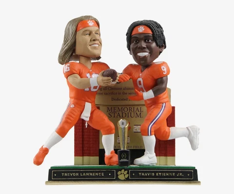 CLEMSON TIGERS Trevor Lawrence & Travis Etienne NATIONAL CHAMPS Bobblehead NIB! Cover