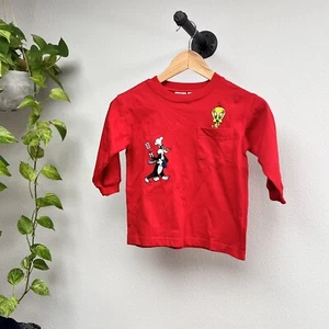 Vintage 94Looney Tunes Acme Clothing T Shirt Embroidered Sylvester Tweety Medium - Picture 1 of 7