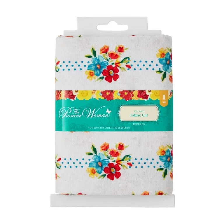 The Pioneer Woman Petal Party  Fabric  1 Yard White, Blue, Red, Yellow - Image 1 of 1