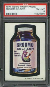 1974 Topps Wacky Packages Broomo Seltzer PSA 8