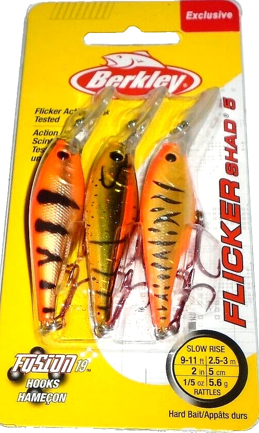 Berkley #5 Flicker Shad Crankbaits (3-Pk-Or Ch Tiger/Pepita de Oro Cr/M Starburst) Foto 1 de 1