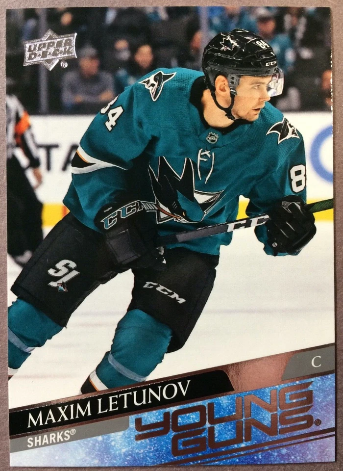 2020-21 Upper Deck Young Guns #487 Maxim Letunov San Jose Sharks RC - Image 1 of 1