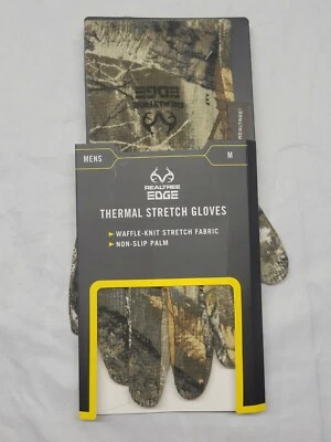 Realtree Thermal Stretch Gloves Camouflage Camo Men's Size Medium New - Image 1 of 4