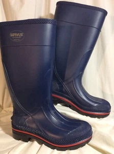 SERVUS By Honeywell Women's 6 Blue Work Rubber Rain Boots 13" Tall USA EUC - Picture 1 of 9