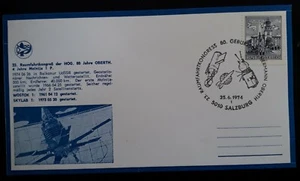1974 Austria Space Flights Congress Hermann Oberth Card ties 70g stamp w cachet - Picture 1 of 3