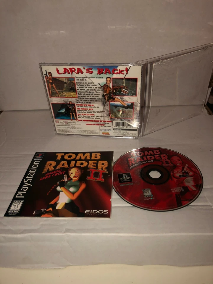 Sony Playstation 1997 PS1 Eidos TOMB RAIDER 2 BLACK LABEL Complete - Image 1 of 1