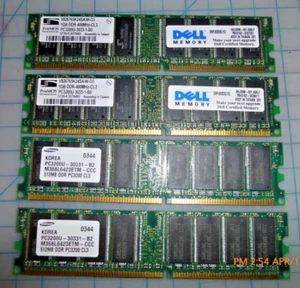 2GB (2 x 1GB) + 1GB (2 x 512MB) PC3200 DDR RAM Memory for Dell Dimension - Picture 1 of 4