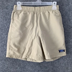 LL Bean Nylon Activewear Shorts Junior Sz 5 Tan Elastic Tie Waist Lined Inseam 6 - Picture 1 of 7