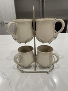 Fireside Mugs Set of 4 w/Stand  - 22oz - Oven,freezer,microwave,dishwasher Safe - Picture 1 of 3