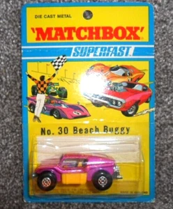 1971 MATCHBOX SUPERFAST Blister Pack Card PINK Beach Buggy No. 30 & Protecto - Picture 1 of 3