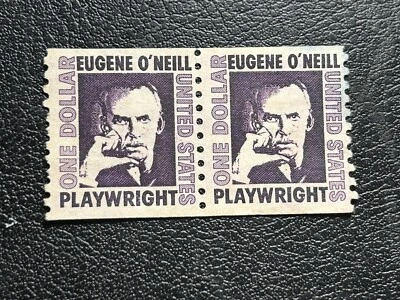 US Stamps, Scott #1305C Eugene O'Neill 1967 Dollar coil pair VF M/NH - Image 1 of 2