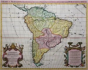 South America - L'Amerique Meridionale - A.Jaillot's 1694 - Rares Original - Picture 1 of 3