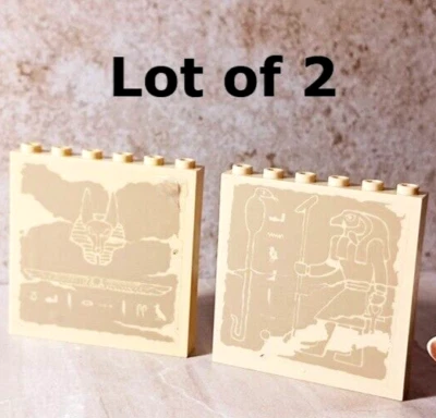LEGO Pharaoh Egyptian Wall Panels Sticker Falcon Jackal Dog Bird Hieroglyphs Tan - Image 1 of 4
