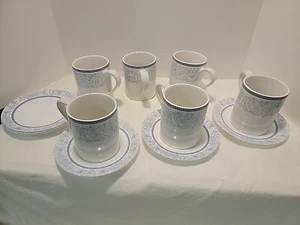 Set 6 Corelle Coordinates Tapestry 4" Stoneware Coffee Mugs/Cups & Saucers - Picture 1 of 11