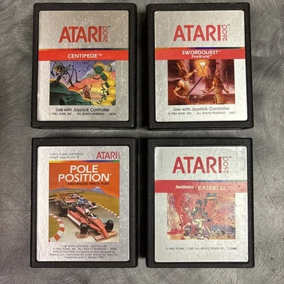 Atari 2600 Lot Of 4-Swordquest: FireWorld, Centipede, Pole position, & Baseball - Image 1 of 4