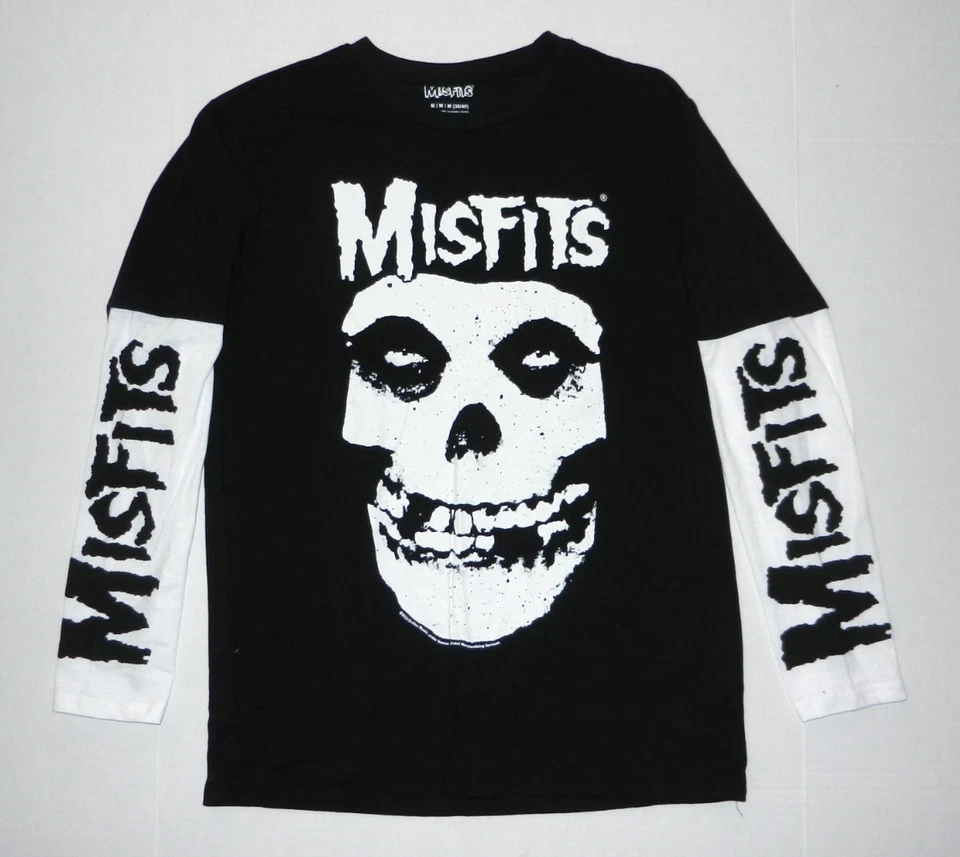 Camiseta Rock Band Misfits Clásica Calavera Manga Larga Negra Nueva Foto 1 de 1