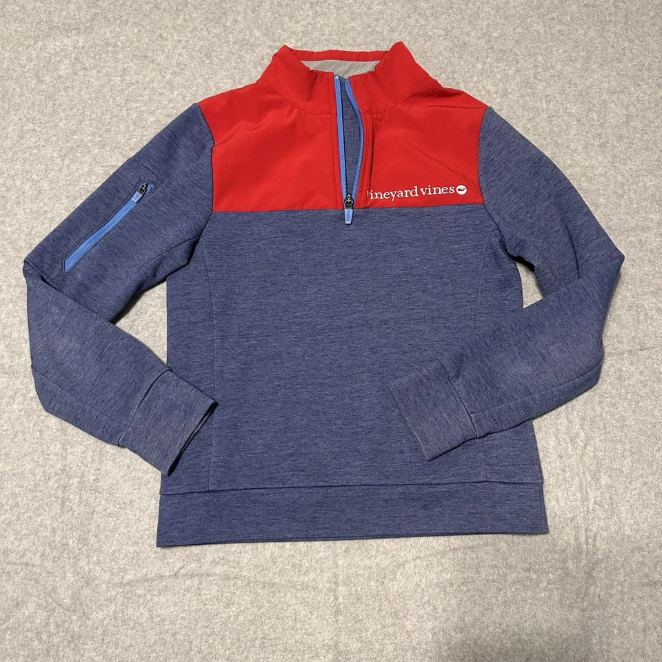 Vineyard Vines Youth Boys 1/4 Zip Pullover Sweatshirt Boys 8-10 Color Block - Image 1 of 4
