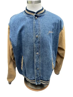 Port Authority Blue Jean Jacket John Deere Embroidered Lettering Design Mens XL - Image 1 of 4