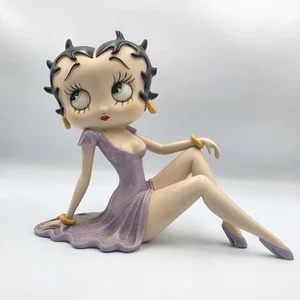 Betty Boop Figurine Sitting Purple Dress Rare Large 11 Inch *DAMAGED* - Picture 1 of 11