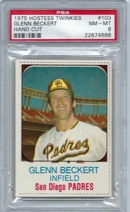1975 HOSTESS # 103 GLENN BECKERT ☆TWINKIES VARIATION☆ SAN DIEGO PADRES PSA NM-MT - Picture 1 of 1