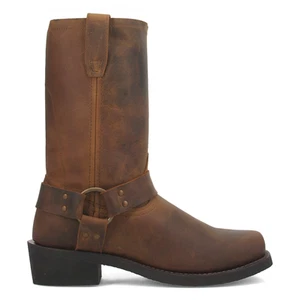 Dingo Dean Harness Square Toe Pull On Motorcycle  Mens Brown Casual Boots DI1907 - Picture 1 of 5