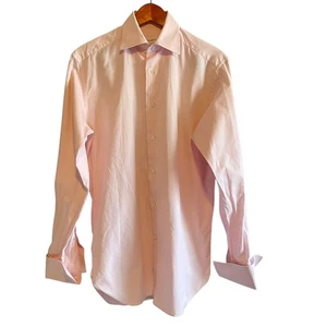 Camisa de Vestir Ermenegildo Zegna Rosa Puño Francés Para Hombre Talla 15 Mediana - Imagen 1 de 6