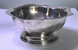 Vintage WWII USN U S Navy Reed & Barton Silver Soldered Footed Bowl 3610 10"  - Picture 1 of 7