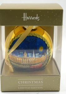 NUEVO EN CAJA 2019 HARRODS PANEL DE SEDA ESCENA DE LONDRES ADORNO DE CHUCHERÍA DE NAVIDAD - Imagen 1 de 4