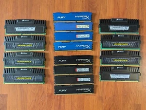Lot of 4 - 16GB Kits (4x4GB) DDR3 RAM Desktop PC - 1600MHz CL10 and CL9 - Tested - Picture 1 of 5