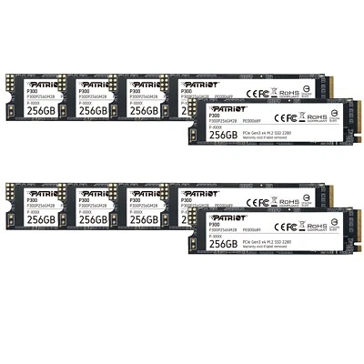 Patriot P300 256GB SSD 2280 M.2 PCIe Gen3 x4 NVMe Internal SSD PC/Laptop 10-PACK - Image 1 of 4