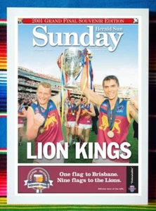 Framed 2001 BRISBANE LIONS AFL Premiers Poster - 45cm x 32cm x 3cm - Picture 1 of 3