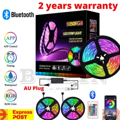 12V Bluetooth USB RGB LED Strip Lights Waterproof 5050 5M 10M 300 LEDs AU Stock - Image 1 of 4