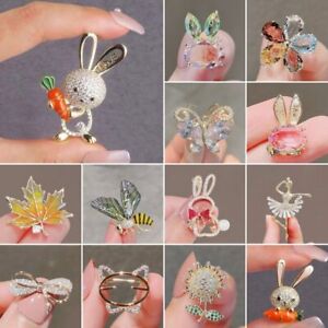 Fashion Crystal Rabbit Flower Butterfly Brooch Pin Women Wedding Collar Jewelry