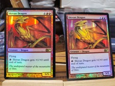x2 Shivan Dragon foil M10 MTG Magic the gathering played.