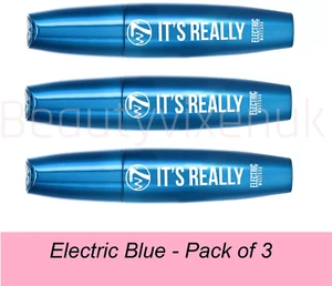 W7 Blue Mascara It's Really Blue Electric Volume Lengthening Mascara PACK OF 3 - Picture 1 of 9