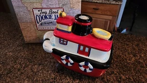 Tug Boat Cookie Jar with Sound RARE Earthenware AMC New Vintage  - Picture 1 of 11