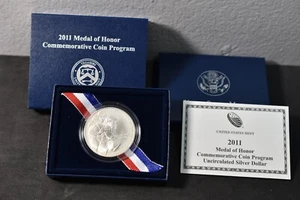 2011P MEDAL OF HONOR $1- IN ORIGINAL PACKAGING w COA-UNC-LOW- 44,000 MINTED - Picture 1 of 8