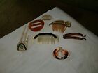 ANTIQUE HAIR COMBS-TORTOISESHELL, BAKELITE, CARVED TURQUOISE, ETC. 1920S-50S