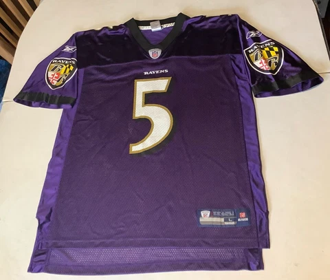 Reebok On field NFL Baltimore Ravens Joe Flacco #5 Jersey Size Large Cover