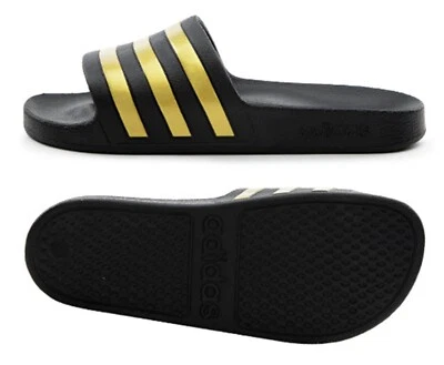 Adidas Hombres Adilette Aqua Zapatilla Negro Zapatos Deslizables Chanclas Gimnasio Sandalias EG1758 Foto 1 de 4