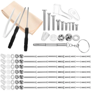 Glasses Nose Pads Set Eyeglass Tightening Kit with Screws Heavy Duty Repair - Picture 1 of 12