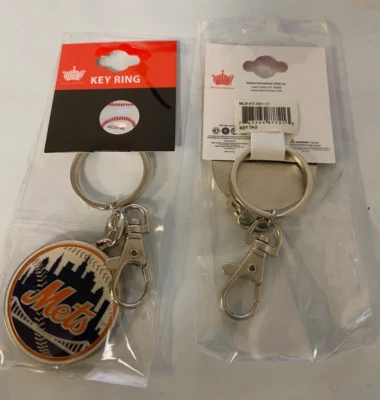New York Mets MLB Silver Keychain ( Sold In Set Of 2 ) - Image 1 of 2